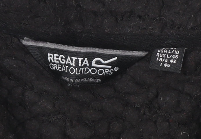 Regatta Women’s Black Fleece Mid-Length Jacket Size 14 Full Zip Outdoor