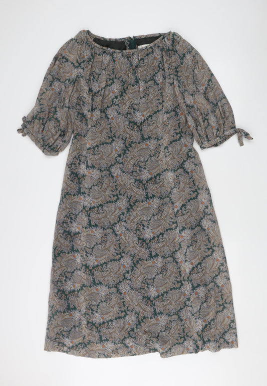Linda Leigh Women’s Multicoloured Paisley A-Line Dress Size 18 Vintage Knee Length