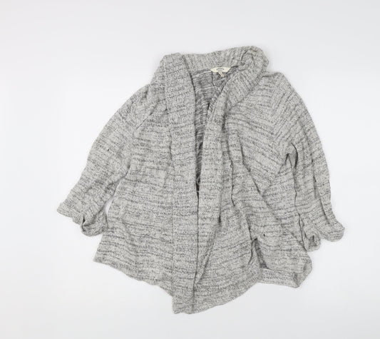 Fat Face Women's Grey Chunky Knit Open Cardigan Size 12
