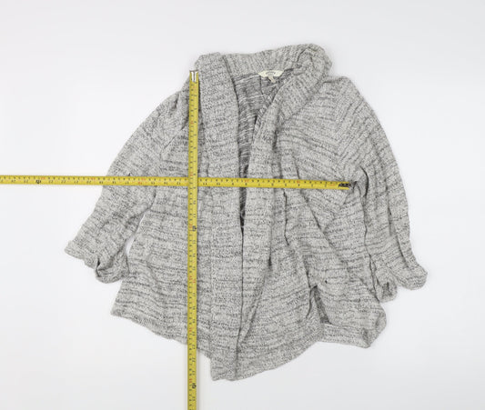 Fat Face Women's Grey Chunky Knit Open Cardigan Size 12