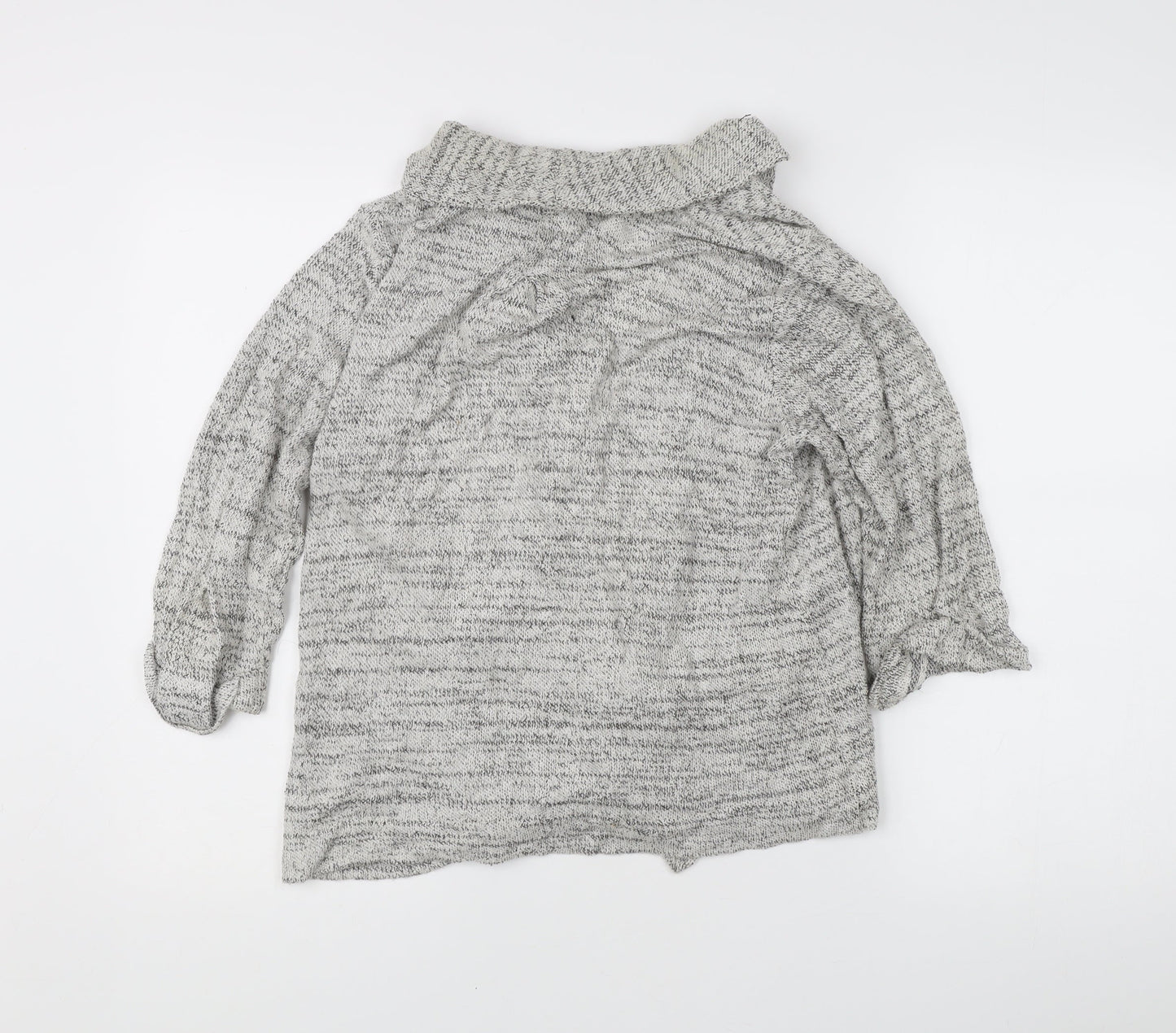 Fat Face Women's Grey Chunky Knit Open Cardigan Size 12