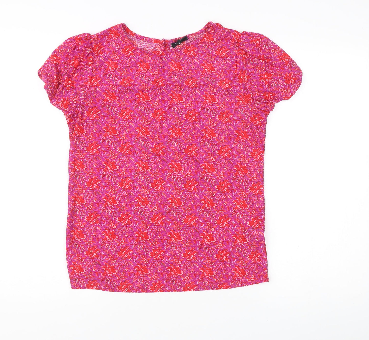 Next Women's Multicoloured Floral Blouse Size 8 Short Sleeve