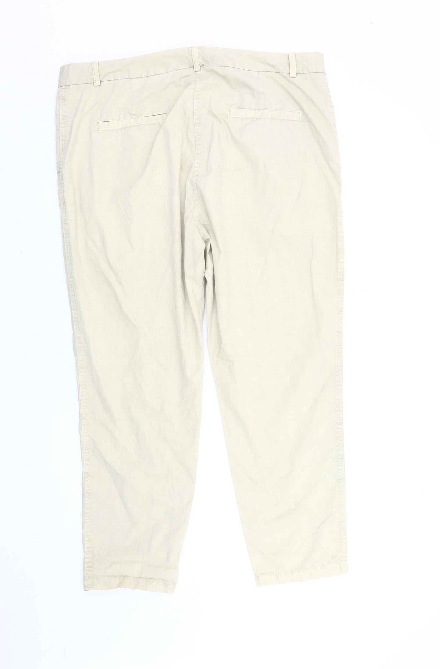 Marks and Spencer Women’s Beige Chino Trousers Size 20 Regular Fit
