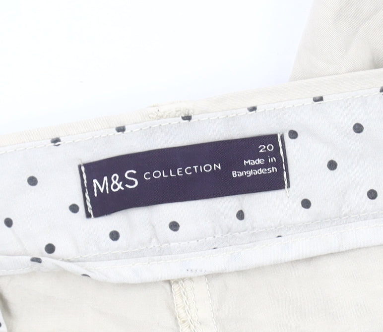 Marks and Spencer Women’s Beige Chino Trousers Size 20 Regular Fit
