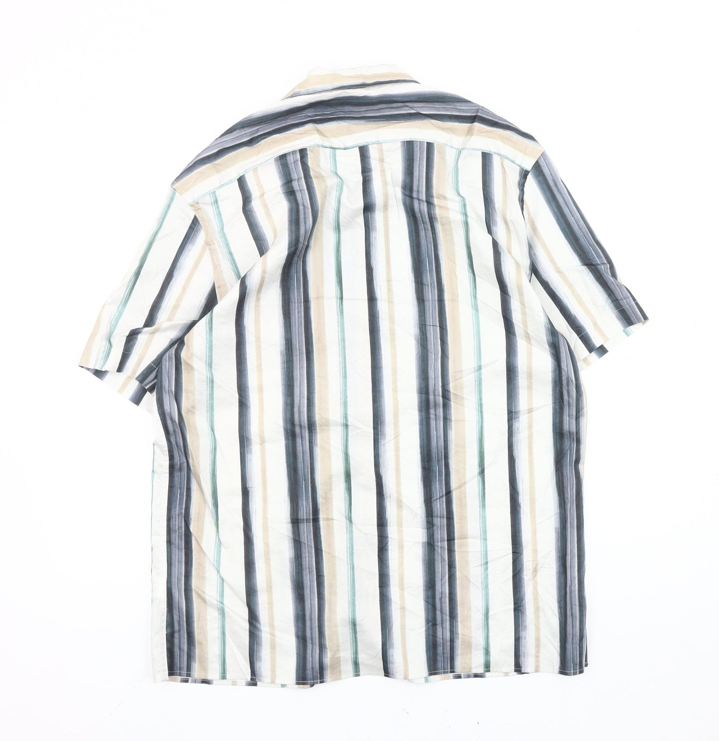 Marks and Spencer Men's Multicoloured Striped M Short Sleeve Shirt