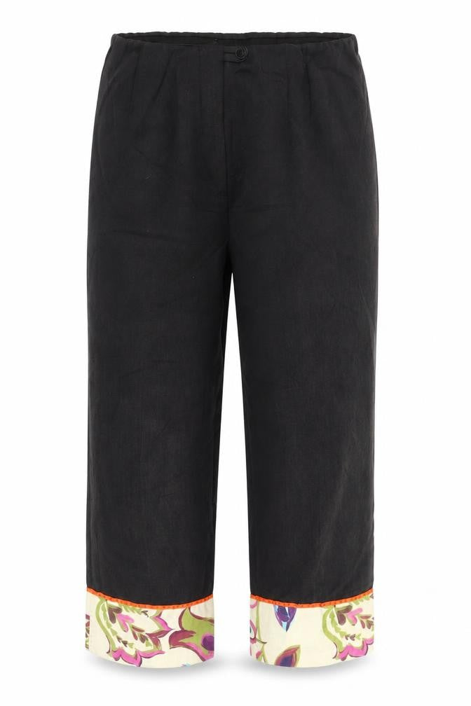 Paul Separates Women’s Black Cropped Cuffed Trousers UK14 Stretch