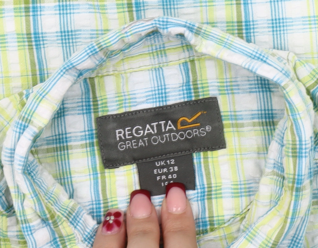 Regatta Women’s Multicoloured Plaid Short Sleeve Button-Up Shirt UK 12