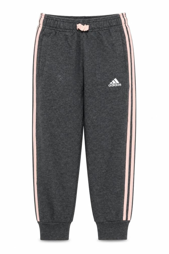 Adidas Girls Grey 9-10Y Jogger Trousers Side Stripe Elastic Waist