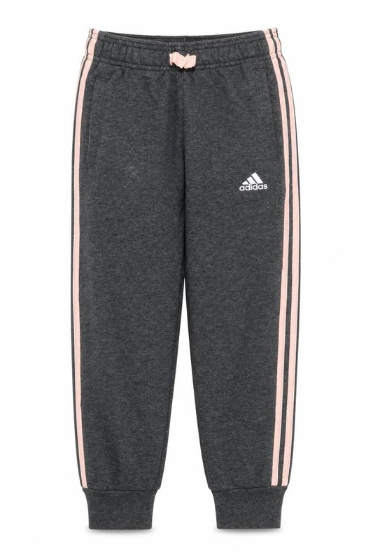 Adidas Girls Grey 9-10Y Jogger Trousers Side Stripe Elastic Waist