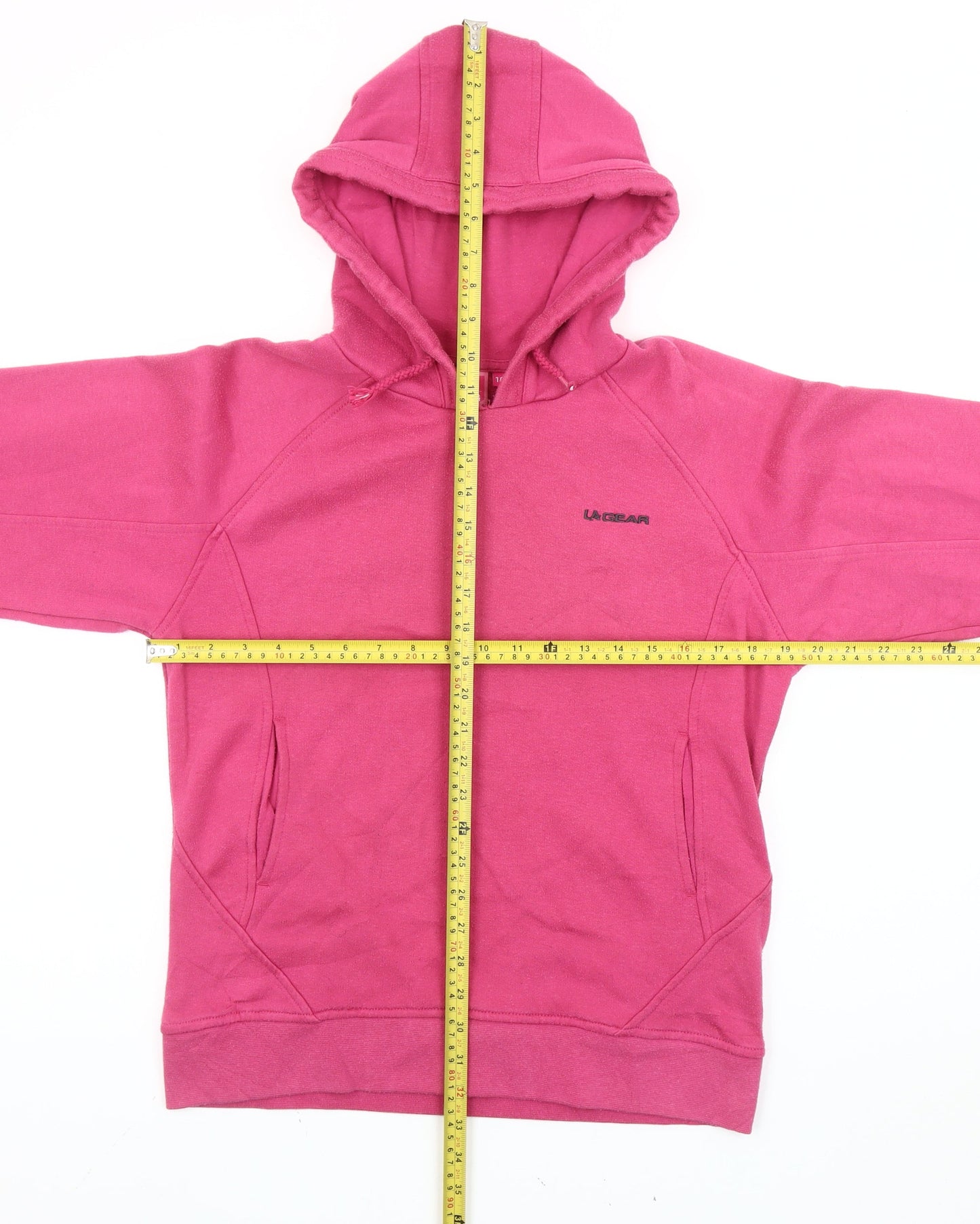 LA Gear Women's Pink Pullover Hoodie - Size 10 Regular Fit Fleece