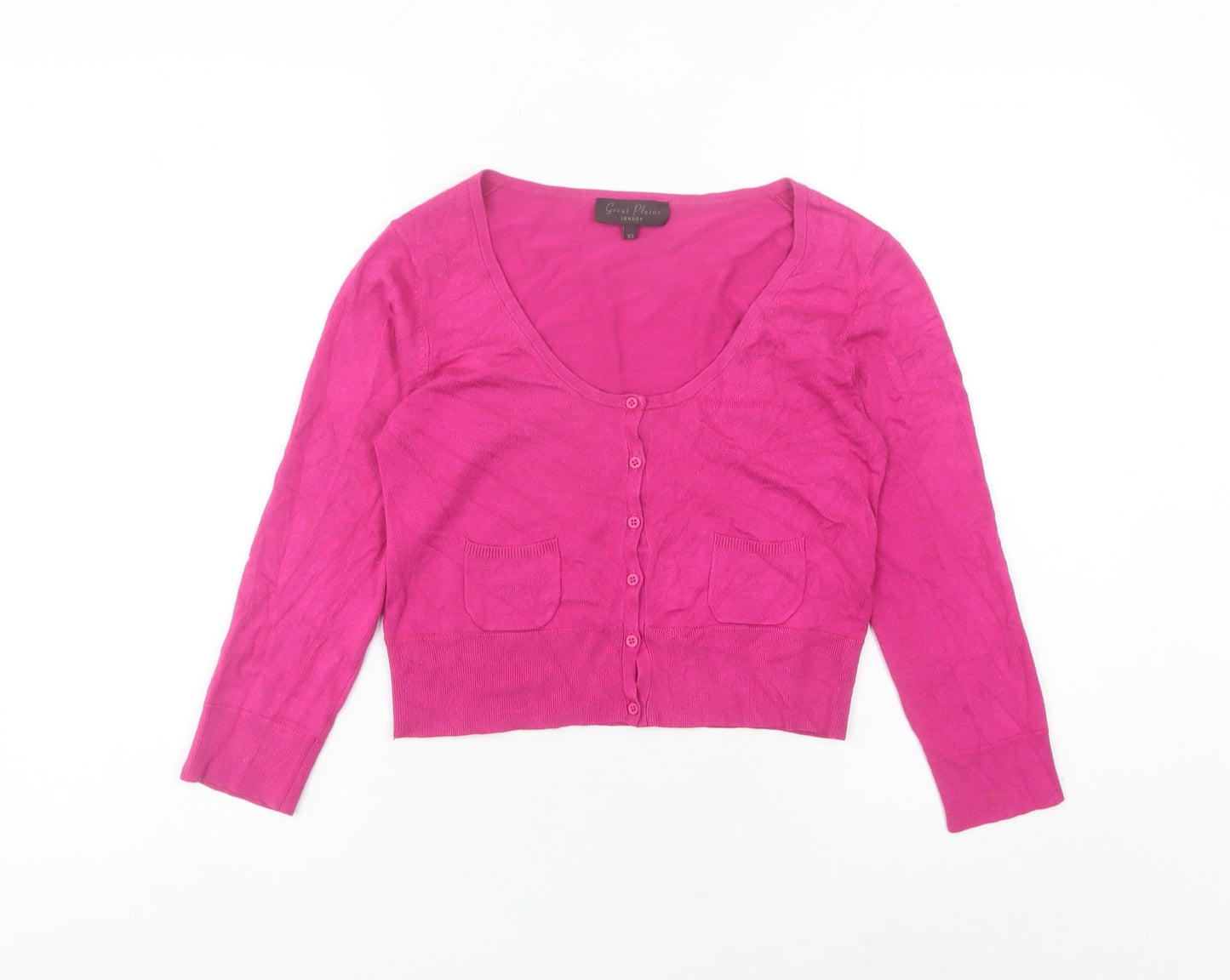 Great Plains Women’s Pink Scoop Neck 3/4 Sleeve Cardigan XS