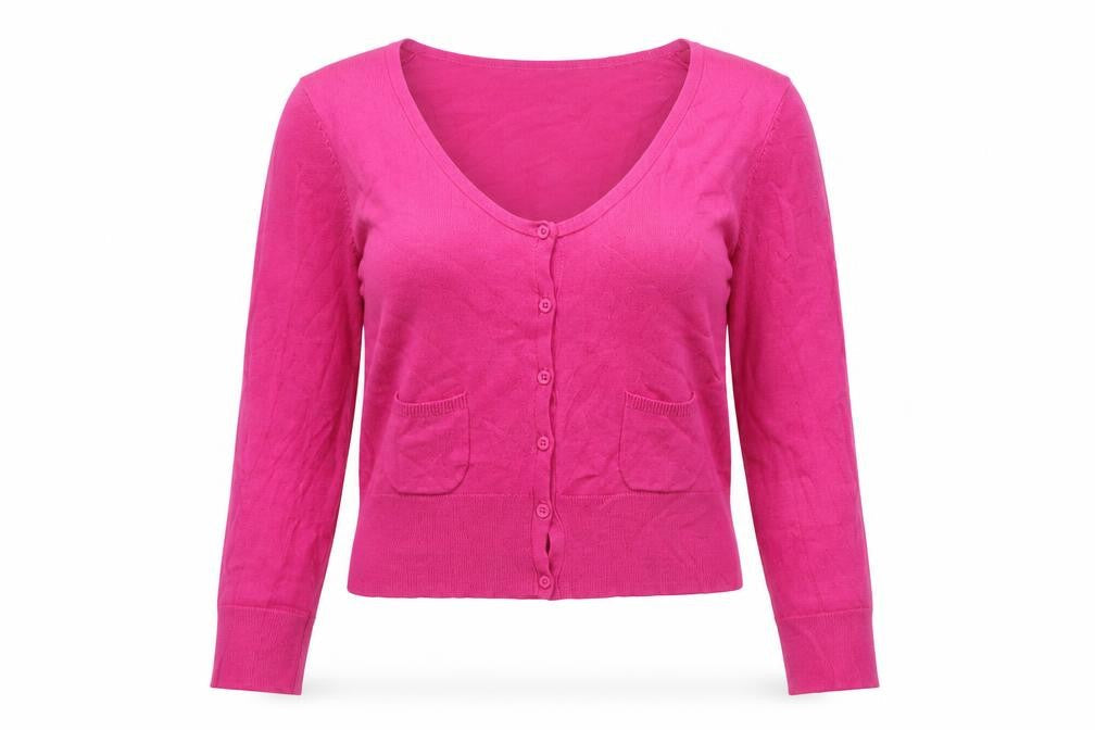 Great Plains Women’s Pink Scoop Neck 3/4 Sleeve Cardigan XS