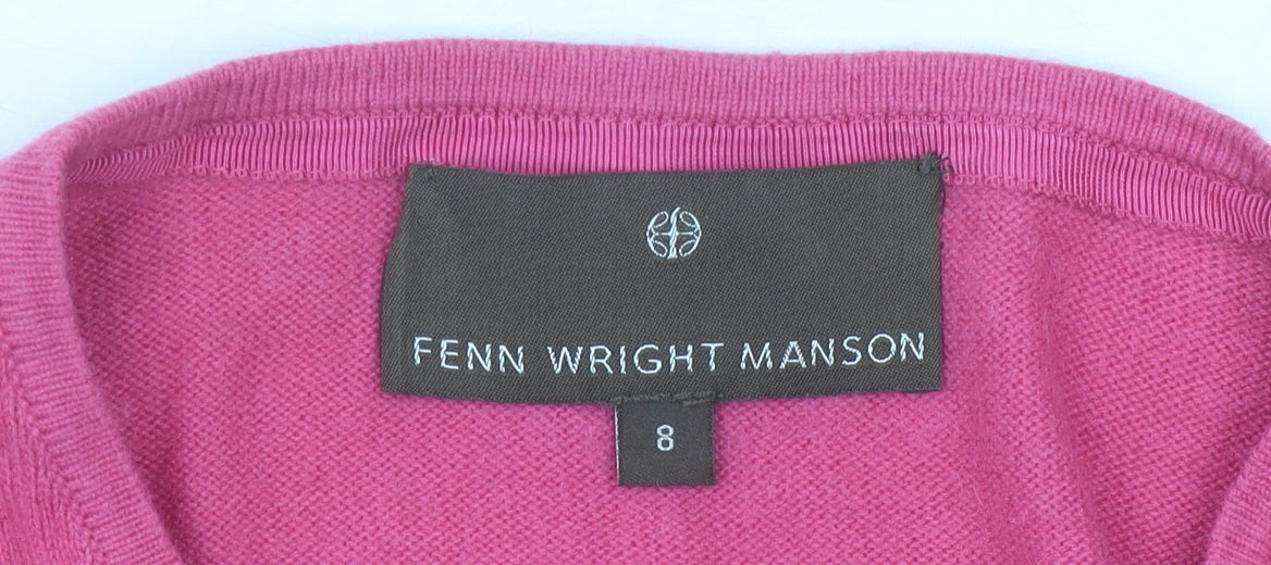 Fenn Wright Manson Women's Pink Size 8 Crew Neck Cardigan
