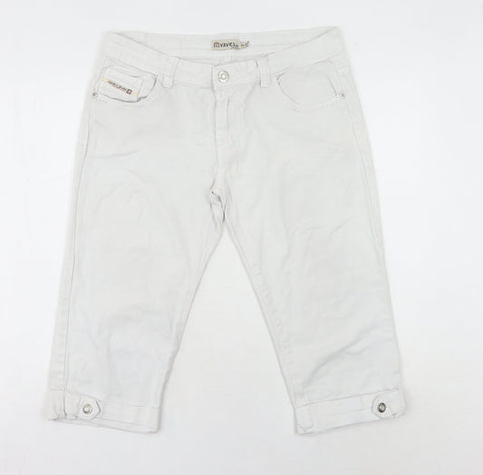 Vavell Jeans Womens White Size 16 Slim Fit Chino Shorts Stretch