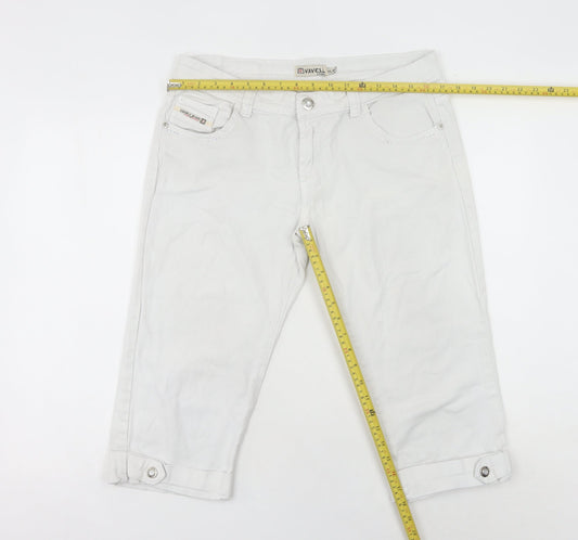 Vavell Jeans Womens White Size 16 Slim Fit Chino Shorts Stretch