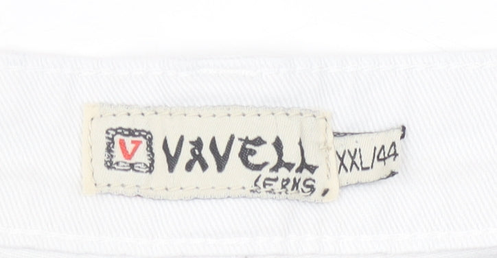 Vavell Jeans Womens White Size 16 Slim Fit Chino Shorts Stretch