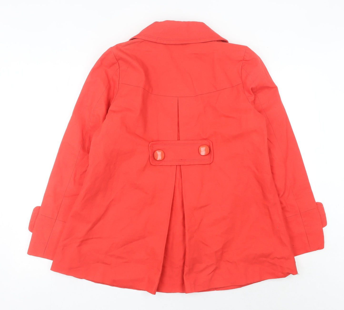 Atmosphere Women Red Cotton Mid-Length Trench Coat Size 12