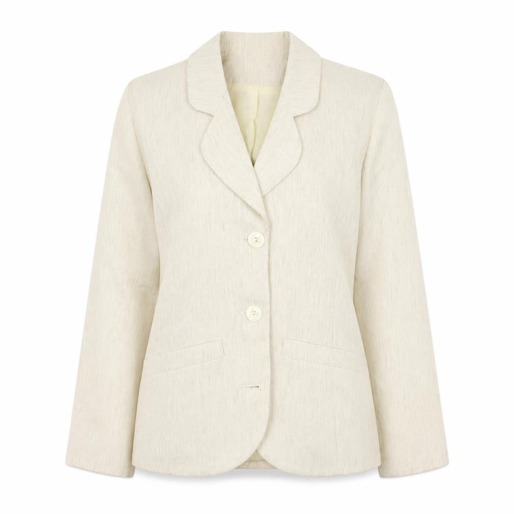 Classics Woman Ivory Blazer Women Size 10 Regular Fit Notch Lapel