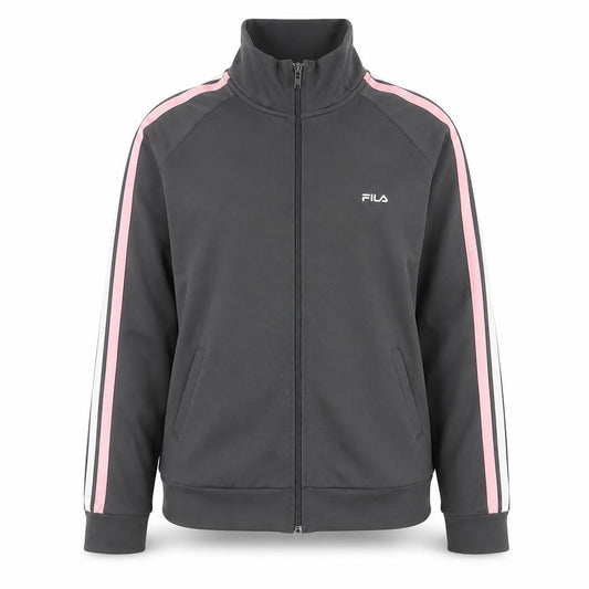 Womens UK L Regular FILA Black Full Zip Sweatshirt