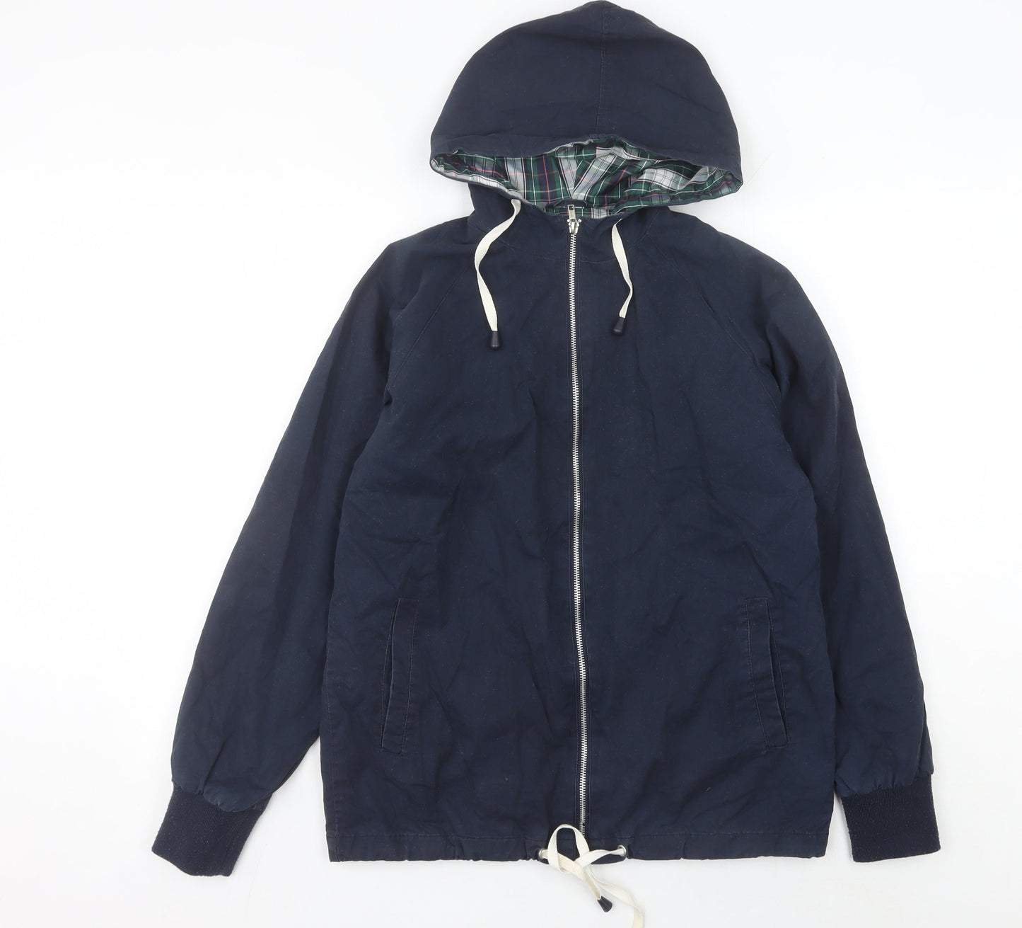 Pop England Men's Blue Small Hooded Cotton Windbreaker Jacket
