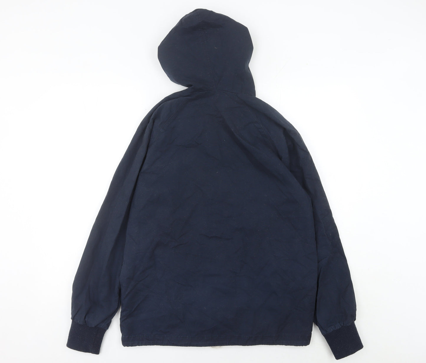 Pop England Men's Blue Small Hooded Cotton Windbreaker Jacket