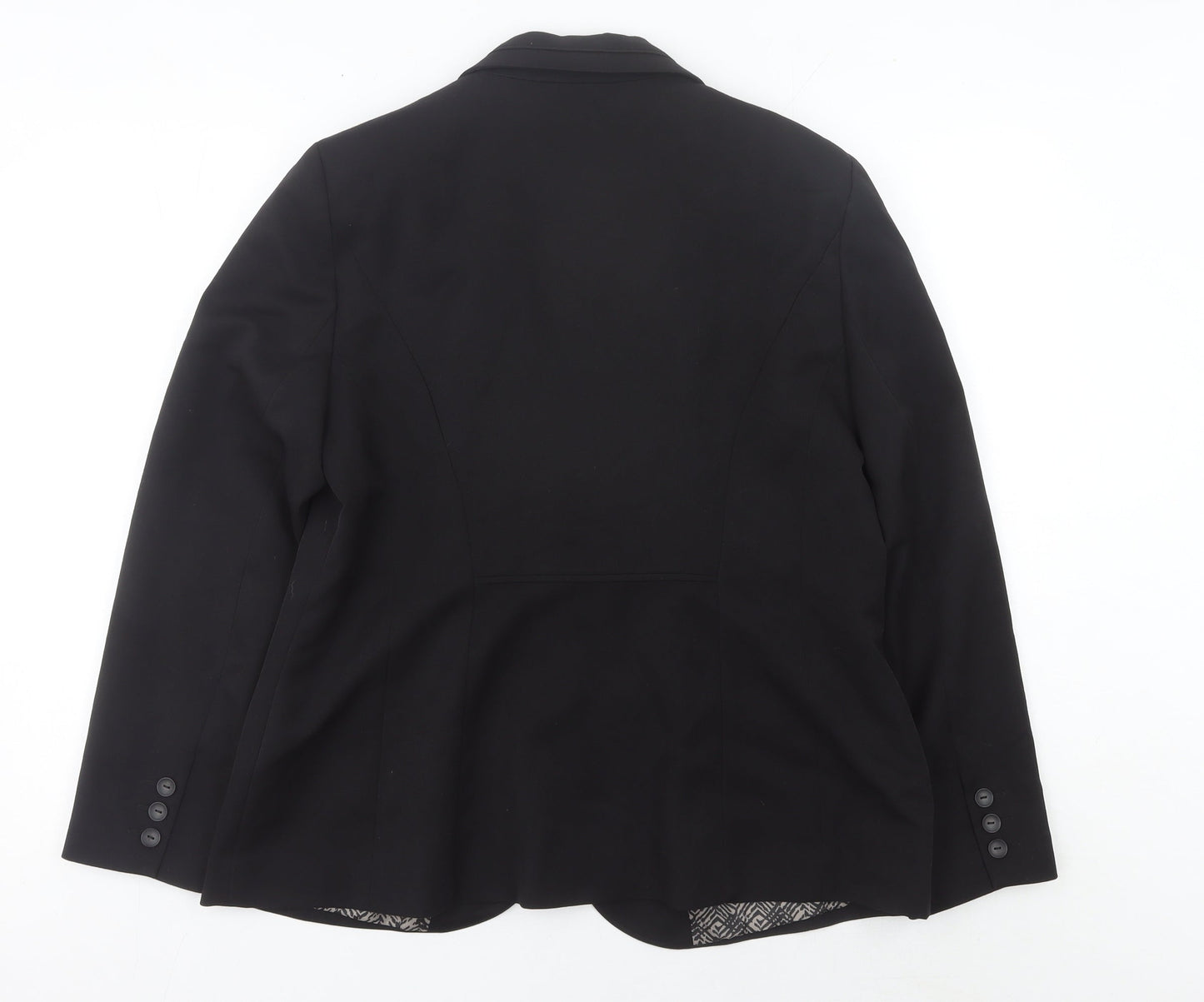 Bonmarché Women’s Black Size 16 Regular Fit Notch Lapel Blazer
