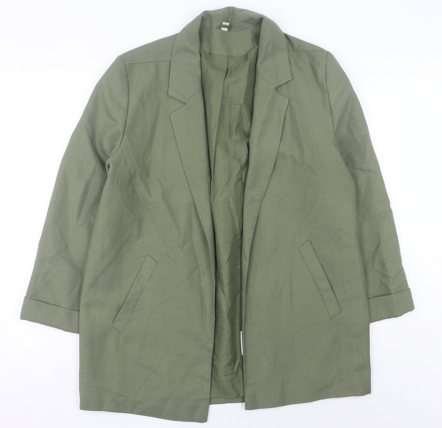 Miss Smith Womens Green Size 16 Blazer Mid-Length Notch Lapel