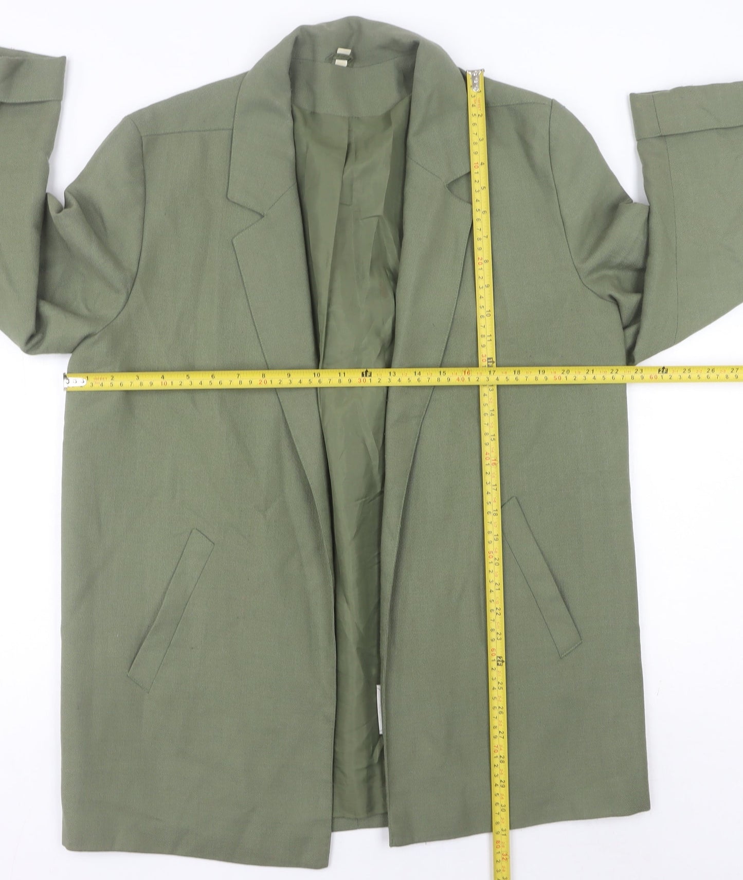 Miss Smith Womens Green Size 16 Blazer Mid-Length Notch Lapel