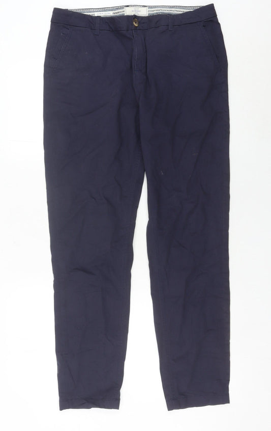 Fat Face Women's Blue Chino Trousers Size 12 Straight Leg