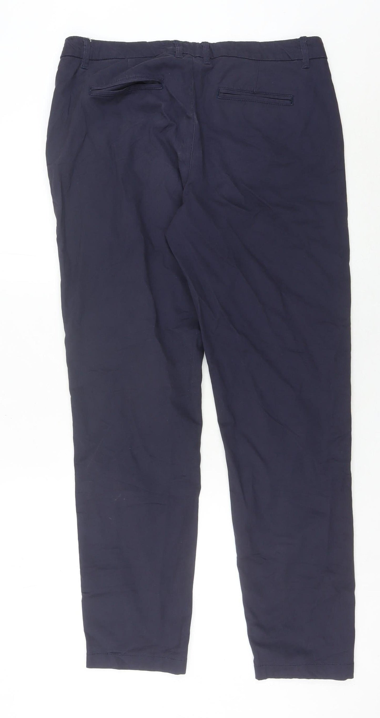 Fat Face Women's Blue Chino Trousers Size 12 Straight Leg