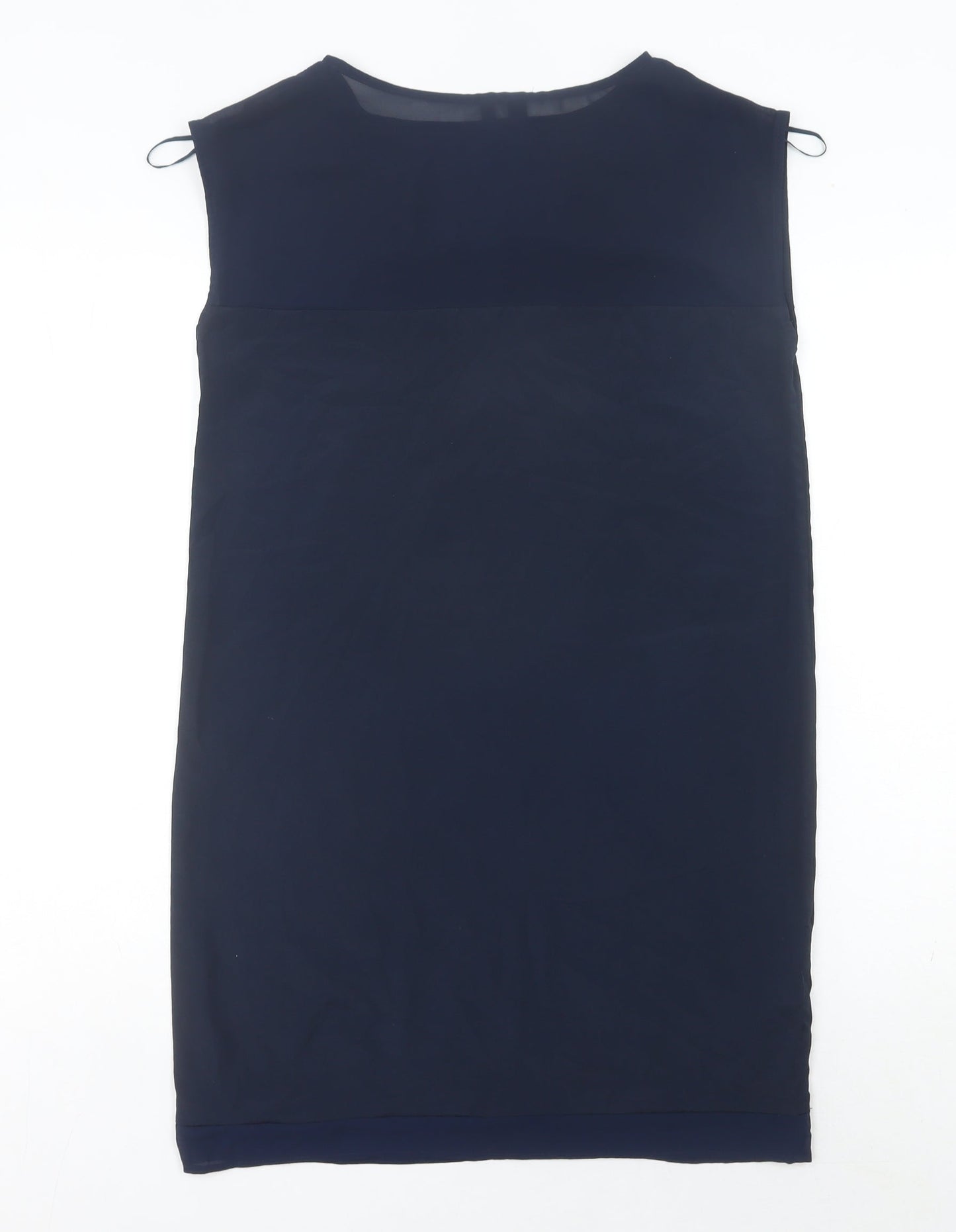 Mango Women’s Navy Blue Sheath Dress Size 8 Sleeveless Workwear