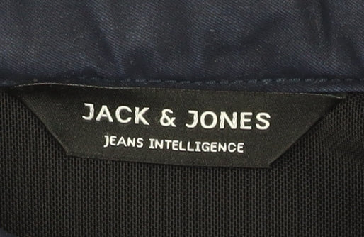 Jack & Jones Men's Blue M Cotton Blend Short Jacket Casual