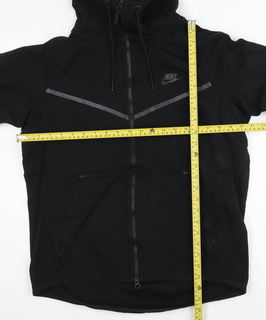 Nike Men's Black Full Zip Hoodie Size L Knit Cotton Blend