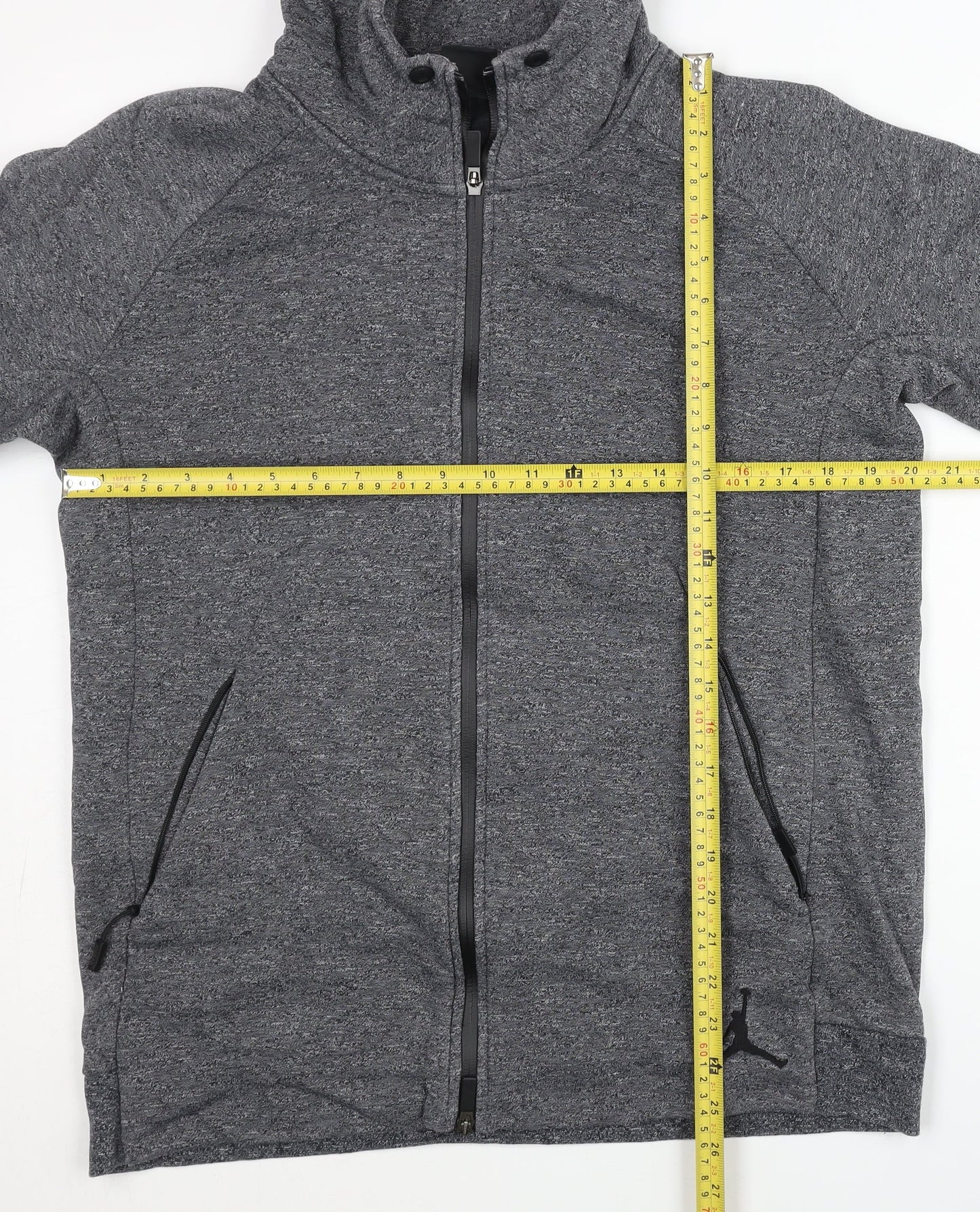 Nike Jordan Mens Grey Full Zip Hoodie L Sports Basketball