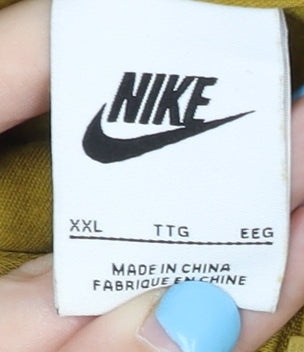 Nike Men’s Yellow Full Zip Hoodie 2XL Regular Fit Jersey Cotton