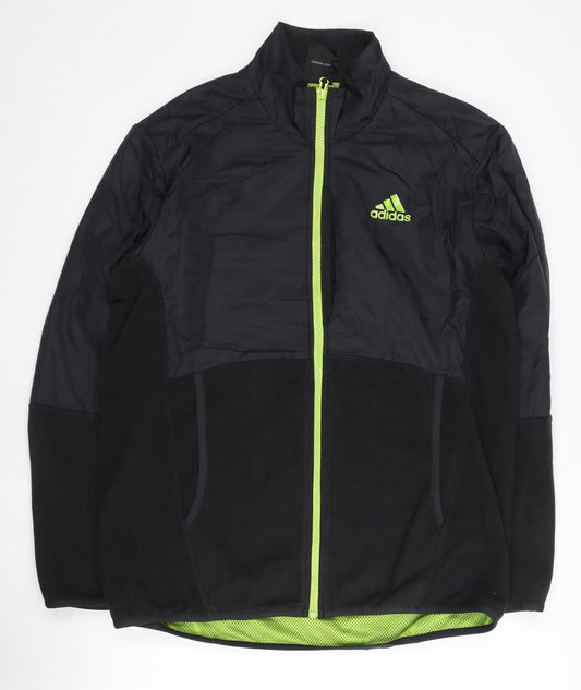 adidas Men’s Black L Full Zip Stand Collar Sports Jacket