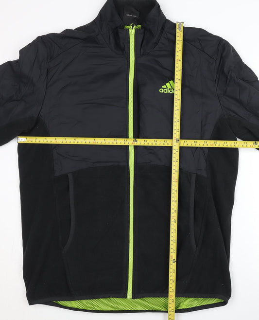 adidas Men’s Black L Full Zip Stand Collar Sports Jacket