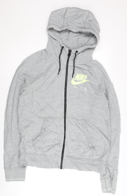 Nike Men’s Grey Full Zip Hoodie L Sports Cotton Jersey