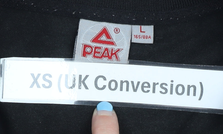 PEAK Womens Black XS Track Jacket Full Zip Colourblock Sportswear