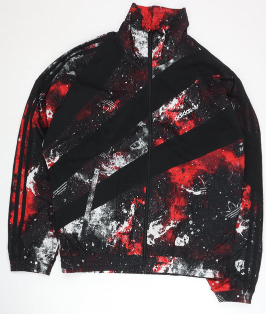 Adidas Men’s Black Galaxy Track Jacket M Regular Fit Full Zip Polyester