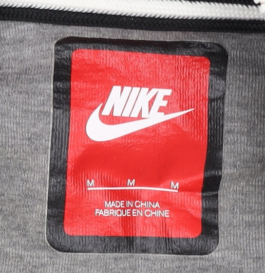 Nike Men’s Grey M Track Jacket Hooded Full Zip Lightweight Sportswear