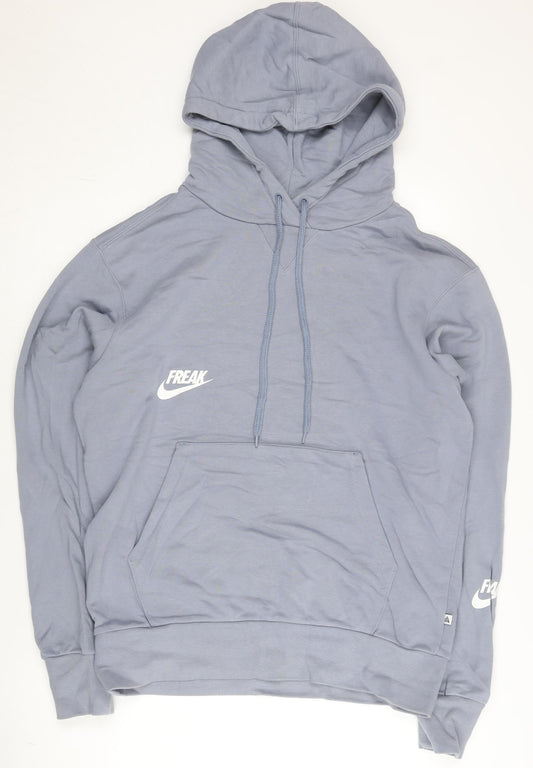 Nike Men’s Blue Pullover Hoodie M Logo Jersey Sportswear