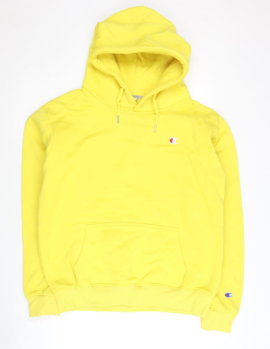 Champion Men's Yellow Pullover Hoodie 2XL Regular Fit Fleece