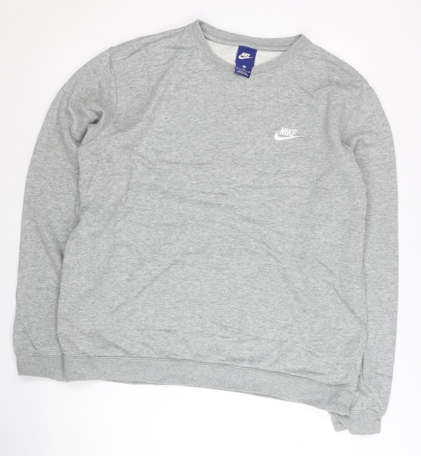 Nike Men's Grey XL Pullover Sweatshirt Crew Neck Logo Jersey