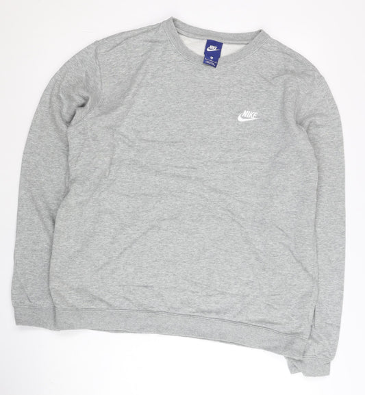 Nike Men's Grey XL Pullover Sweatshirt Crew Neck Logo Jersey