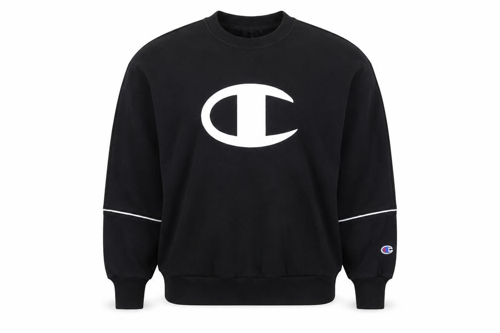 Womens UK S Regular Champion Black Pullover Sweatshirt