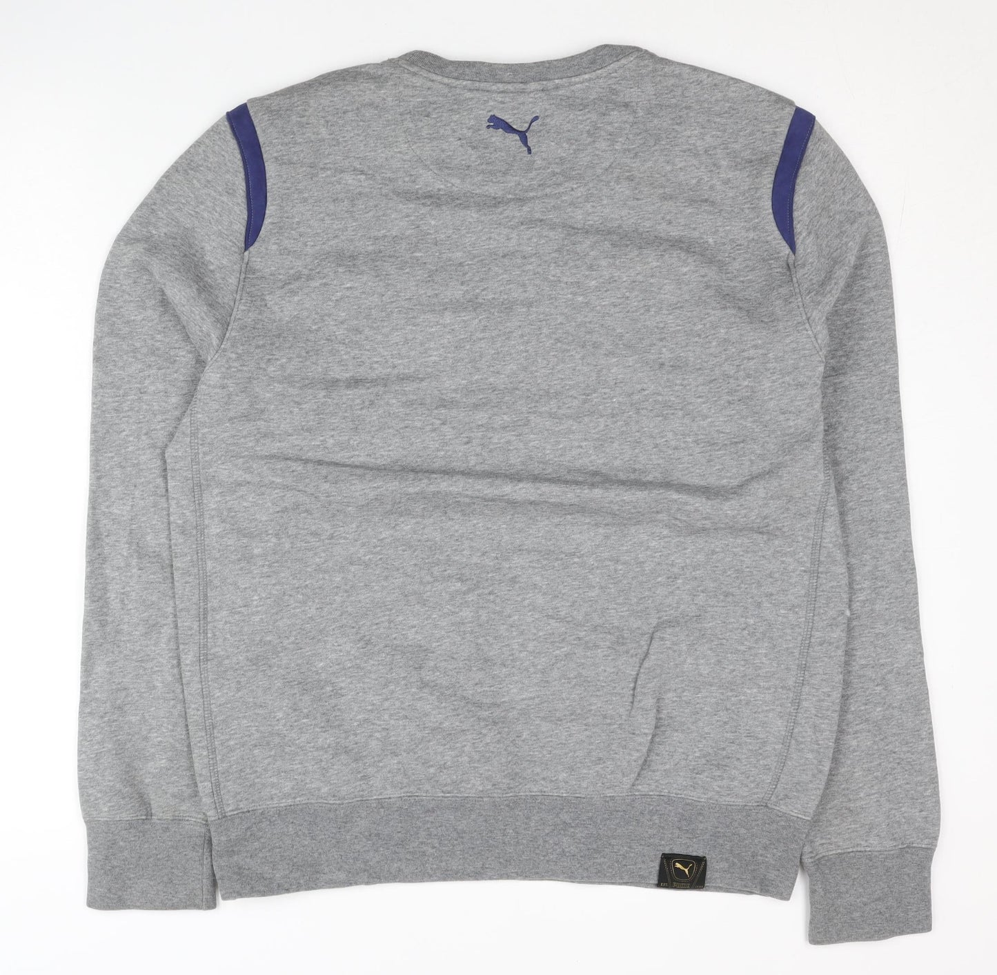 Puma Mens Grey Pullover Sweatshirt L Logo Graphic Sports Casual