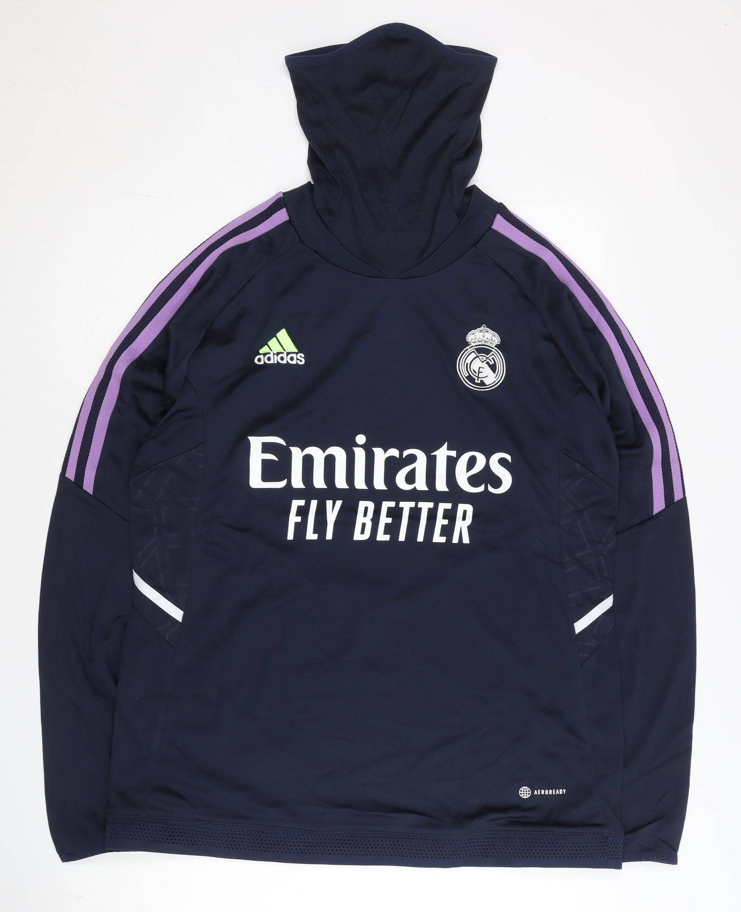 Adidas Men’s Real Madrid Blue L Pullover Hoodie Football Training