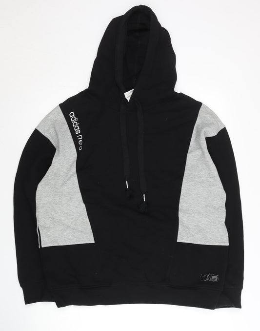 adidas Neo Men's Black Grey XL Pullover Hoodie Sports Logo