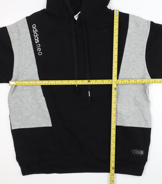 adidas Neo Men's Black Grey XL Pullover Hoodie Sports Logo